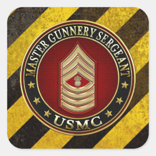 Sticker Carré Marines des USA : Sergent d'artillerie principal