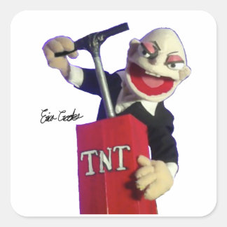 Sticker Carré Marionnette punk avec plongeur TNT