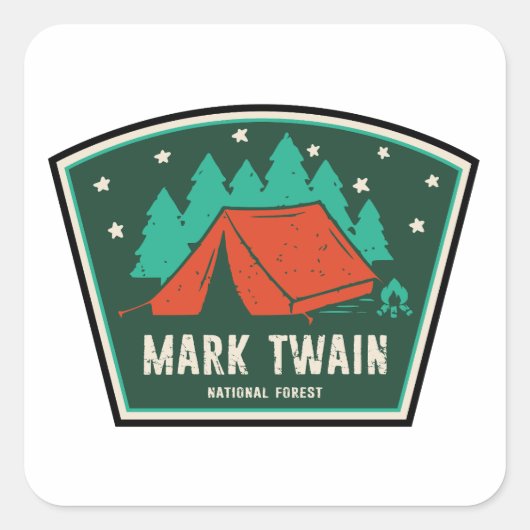 Sticker Carré Mark Twain National Forest Camping (Devant)