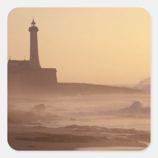Sticker Carré Maroc, Rabat, Phare au coucher du soleil avec (Devant)