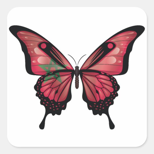 Sticker Carré Marocain Swallowtail Butterfly Flag (Devant)