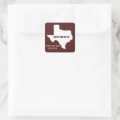 Sticker Carré Maroon Custom Text Texas Plan Howdy Texan (Sac)