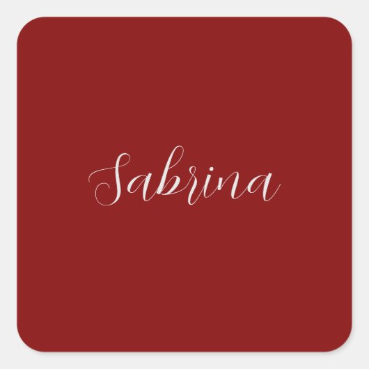 Sticker Carré Maroon Dark Red Professional Calligraphy Ajouter u (Devant)
