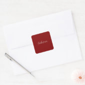 Sticker Carré Maroon Dark Red Professional Calligraphy Ajouter u (Enveloppe)