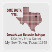 Sticker Carré Maroon est parti vers le sud, Y'All Moving (Devant)