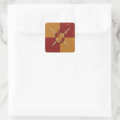 Sticker Carré Maroon & Gold Royal Knight Griffin Shield Fête (Sac)