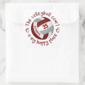 Sticker Carré maroon grey volleyball heureux lieu typographie (Sac)