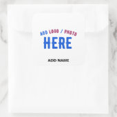 STICKER CARRÉ MARQUE BLANCHE MODERNE ET PERSONNALISABLE VÉRIFIÉE (Sac)