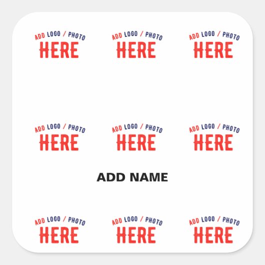 STICKER CARRÉ MARQUE BLANCHE MODERNE ET PERSONNALISABLE VÉRIFIÉE (Devant)