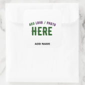 STICKER CARRÉ MARQUE BLANCHE MODERNE ET PERSONNALISABLE VÉRIFIÉE (Sac)