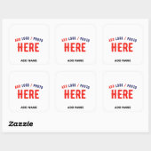 STICKER CARRÉ MARQUE BLANCHE MODERNE ET PERSONNALISABLE VÉRIFIÉE (Feuille)