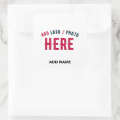 STICKER CARRÉ MARQUE BLANCHE MODERNE ET PERSONNALISABLE VÉRIFIÉE (Sac)