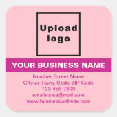 Sticker Carré Marque d'affaires avec surbrillance sur rose (Devant)