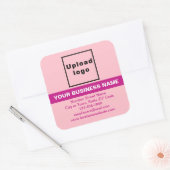 Sticker Carré Marque d'affaires avec surbrillance sur rose (Enveloppe)