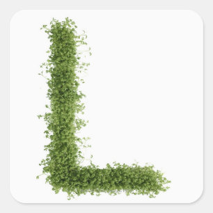 Sticker Carré Marquez avec des lettres "L" en cresson sur