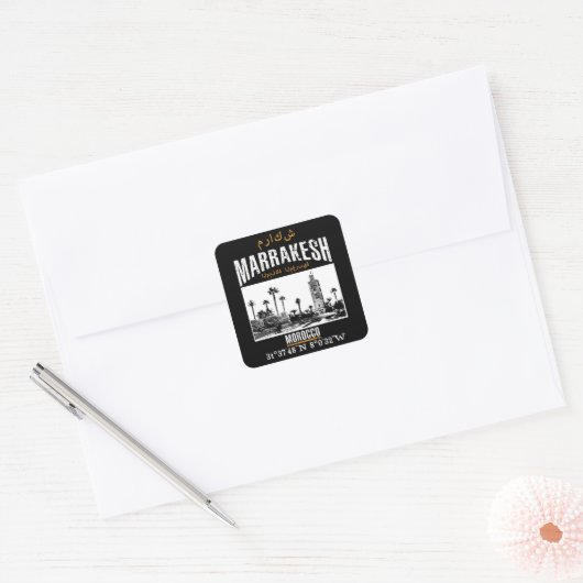 Sticker Carré Marrakech (Enveloppe)