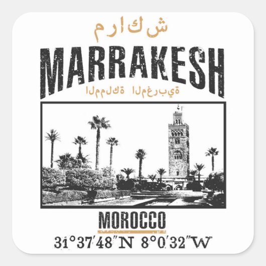 Sticker Carré Marrakech (Devant)