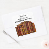 Sticker Carré Mars est le mois national de la lecture (Enveloppe)