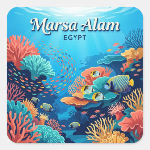 Sticker Carré Marsa Alam Jardins de Corail Égypte
