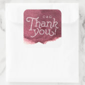 Sticker Carré Marsala peint moderne simple mariage merci (Sac)