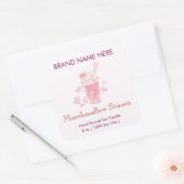 Sticker Carré Marshmallow Season | Pink Candle Labels (Enveloppe)