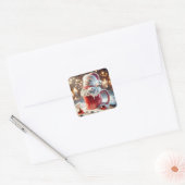 Sticker Carré Marshmallow Snowman Dans Chocolat Chaud (Enveloppe)