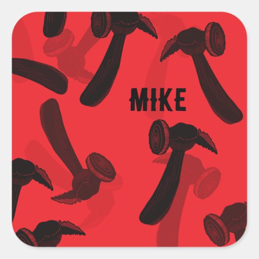 Sticker Carré Marteau de charpentier (Devant)