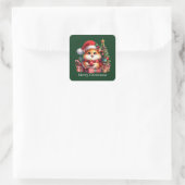 Sticker Carré Marteau de Noël joyeux personnalisable (Sac)
