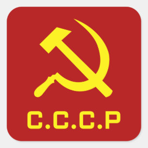 Sticker Carré Marteau et faucille de CCCP
