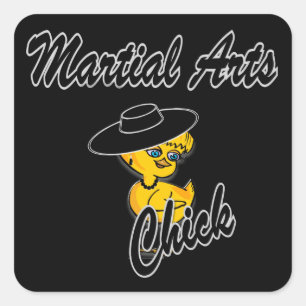 Sticker Carré Martial Arts Chick #4