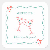 Sticker Carré Martini fête ses 21 ans (Devant)