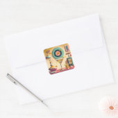 Sticker Carré Martini lapin atomique Futuriste du milieu du sièc (Enveloppe)