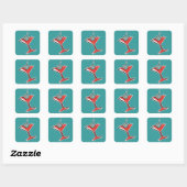 Sticker Carré martini olive rétro (Feuille)