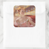 Sticker Carré Mary Cassatt - Femme avec collier de perle dans un (Sac)