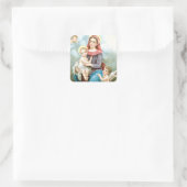 Sticker Carré Mary Cherubs et Baby Jesus (Sac)