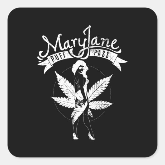 Sticker Carré Mary Jane Puff Col Woman Artwork (Devant)