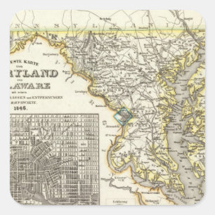 Sticker Carré Maryland, Delaware