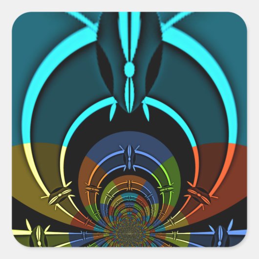 Sticker Carré Masaï couleurs Hakuna Matata (Devant)