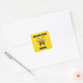 Sticker Carré Mascotte d'abeilles CUSTOM Hornets | Jaune - École (Enveloppe)