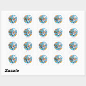 Sticker Carré Mascotte de chef drôle (Feuille)
