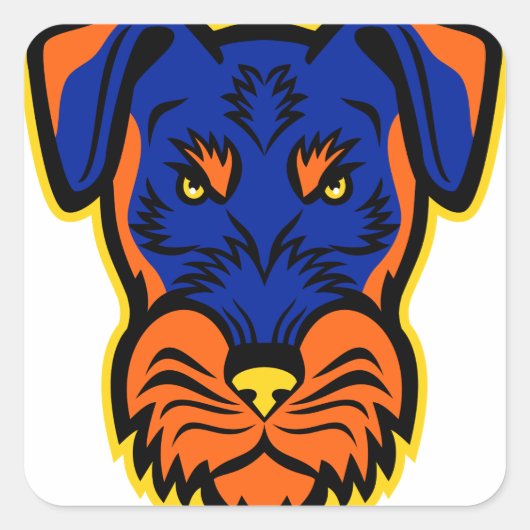 Sticker Carré Mascotte frontale Jagdterrier (Devant)