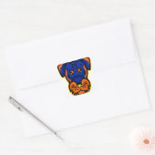 Sticker Carré Mascotte frontale Jagdterrier (Enveloppe)