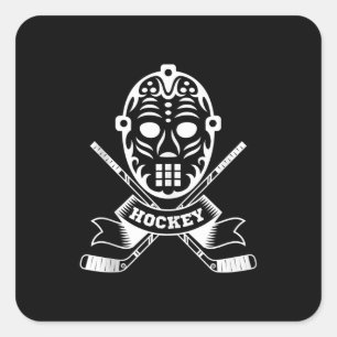 Sticker Carré Mask de Fun Hockey Poison Graphic
