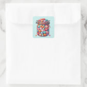 Sticker Carré Mason Jar de Valentine Word Candy (Sac)