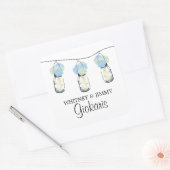 Sticker Carré Mason Jar et Hydrangeas Mariage (Enveloppe)