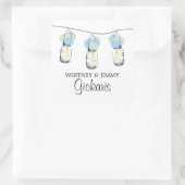 Sticker Carré Mason Jar et Hydrangeas Mariage (Sac)