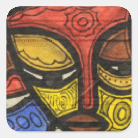 Sticker Carré Masque 2 (Devant)
