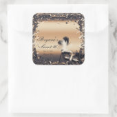 Sticker Carré Masque de bronze et de crème Mascarade Masque Élég (Sac)