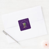 Sticker Carré Masque de Mardi Gras Violet  (Enveloppe)