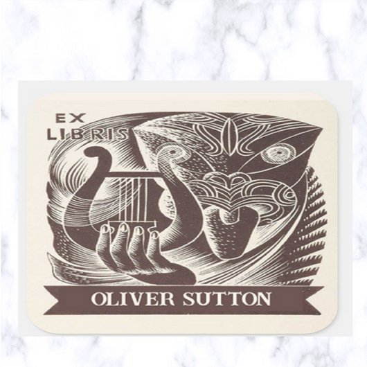 Sticker Carré Masque et Harpe Vintages modifiables